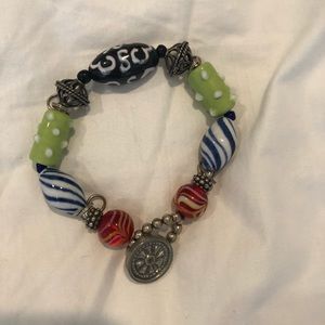 Glass bead bracelet